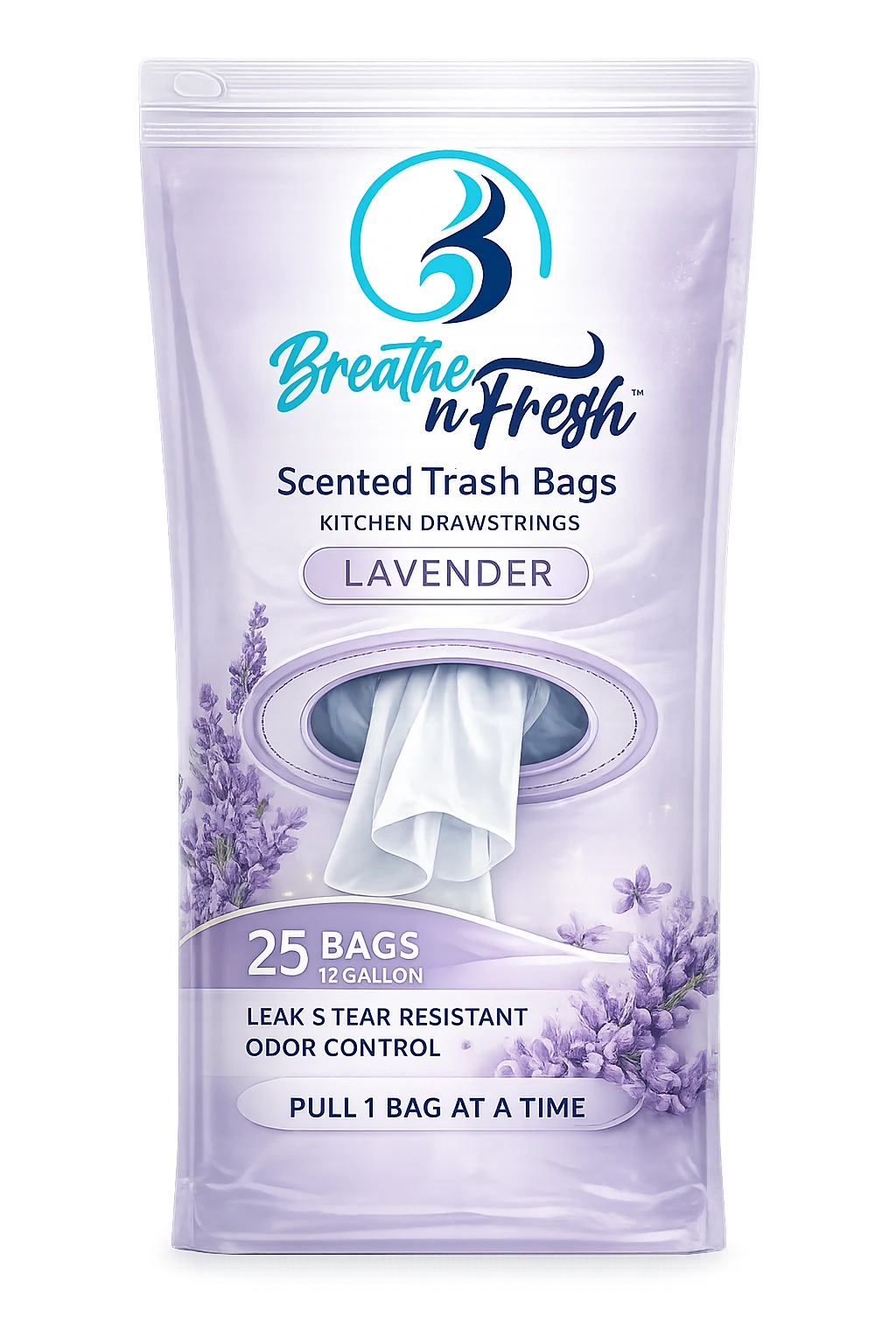 Lavender Easy-Dispense Trash Bags
